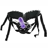 Strap On Umschnall-Dildos mit Starkem Saugnapf, 19 cm Lila Soft Realistische Dildos Adjustable Harness Paare Lesben Masturbator SM SexSpielzeug Penis für Frauen Manner Analdildos